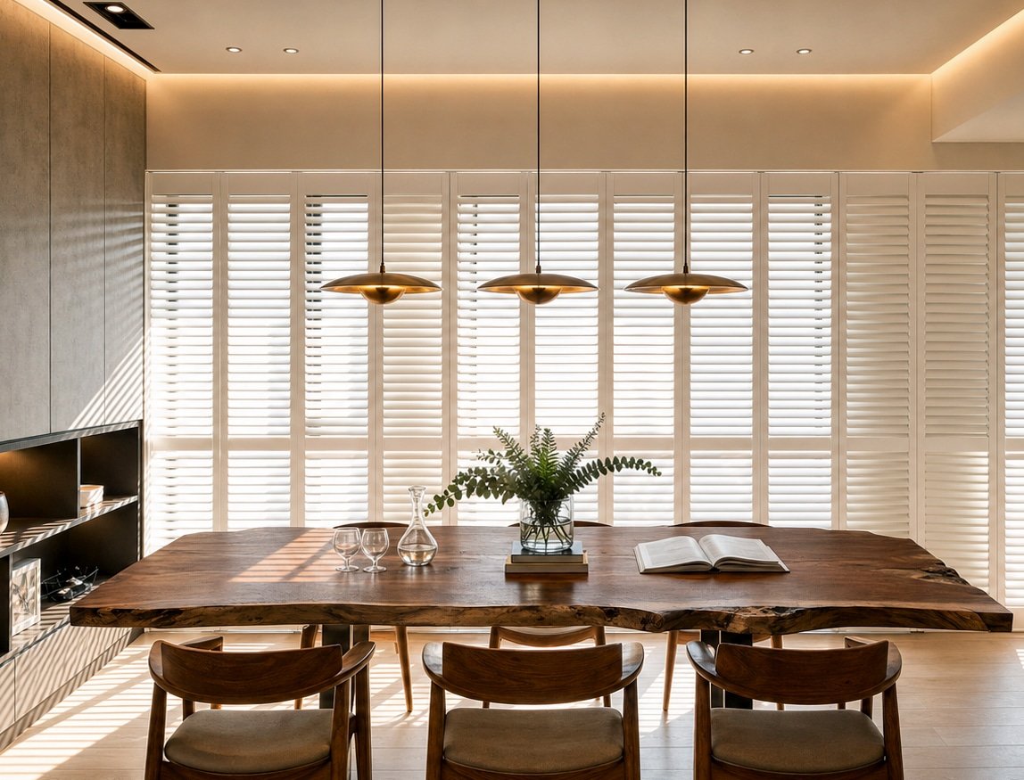 Shutters dining room paradise valley az - Pearl & Co Plantation shutters in a Paradise Valley AZ dining room